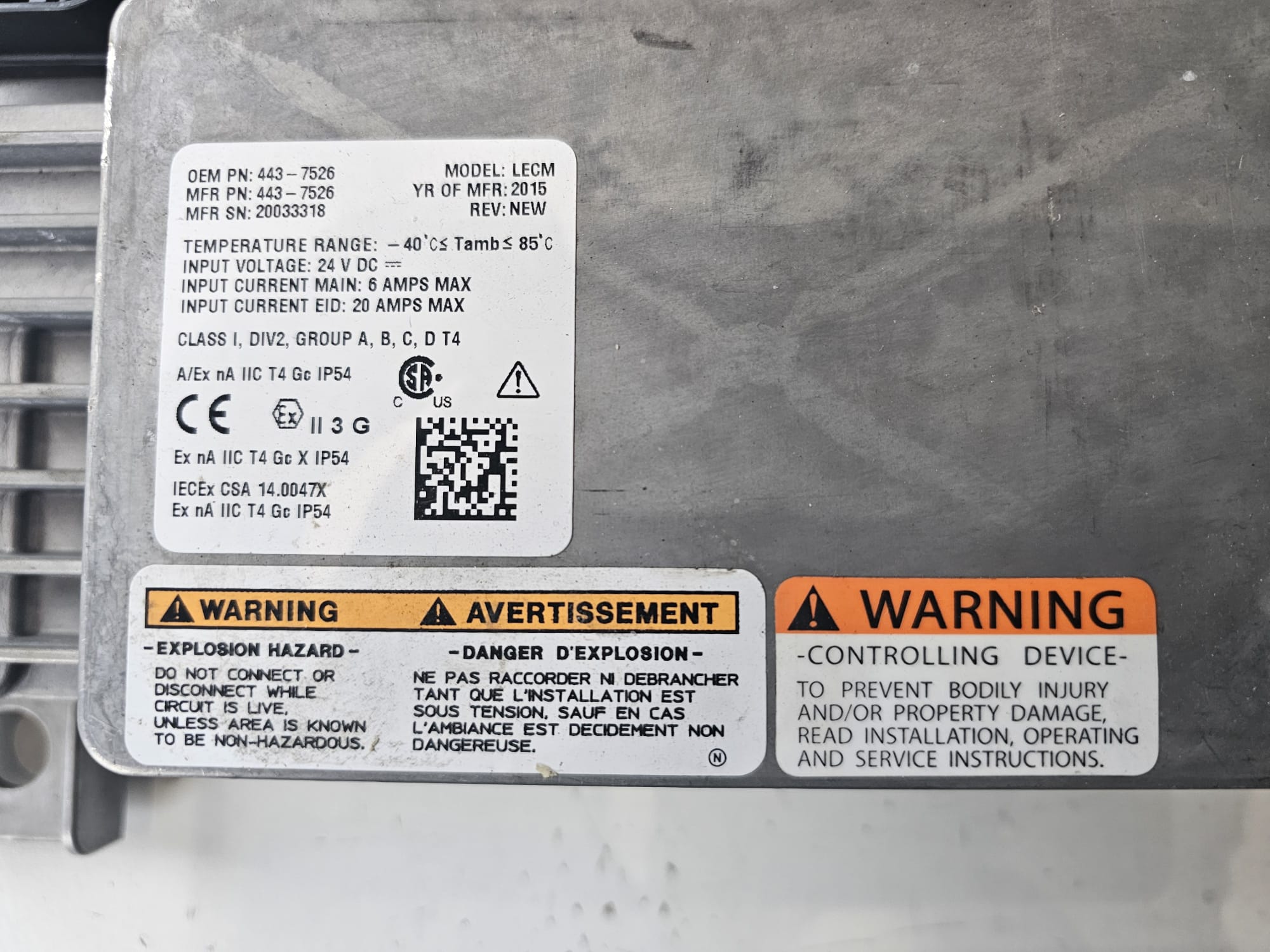 Lecm Large Engine Control Module Electric Control Module LECM 443-7526 20033318 — British Diesel Systems
