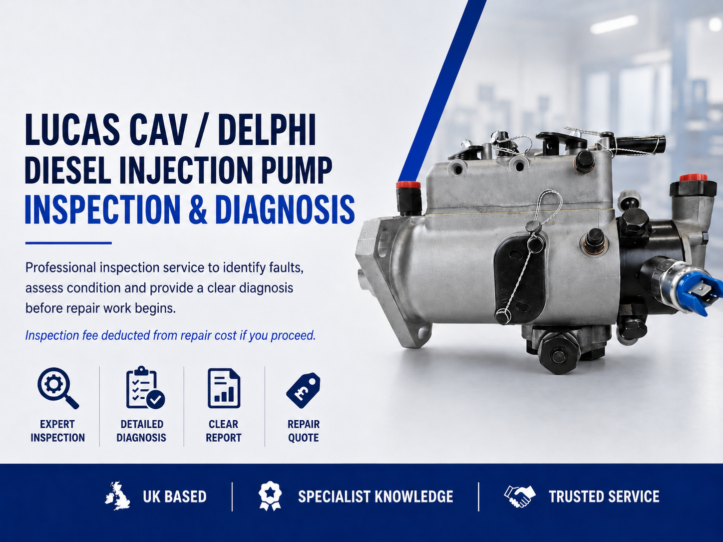 DPA/DPC Diesel Fuel Injection Pump Repair Service – Inspection & Diagnosis Fee
